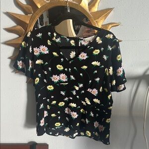 Floral Black Women's Top